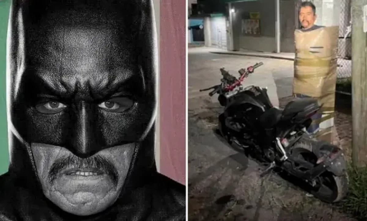 "Batman Mexicano": Vigilante Mascarado Amarra Ladrões de Moto em Postes e Divide o México Entre Herói e Ameaça